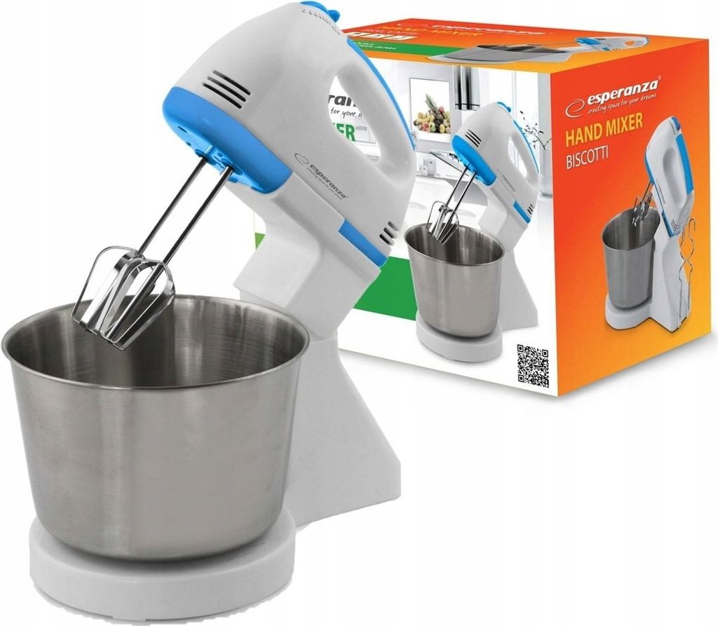 Handrührgerät Esperanza Biscotti 150W 7 Stufen Schüssel 2,5L Auswurffunktion