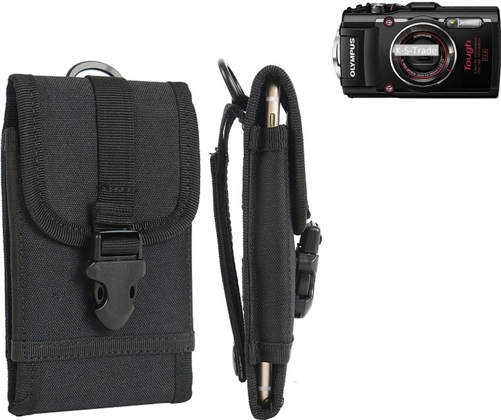 K-S-Trade Kameratasche Gürteltasche kompatibel mit Olympus Tough TG-4 Outdoor Gürtel Tasche für Kompaktkamera Holster Fototasche wasserabweisend