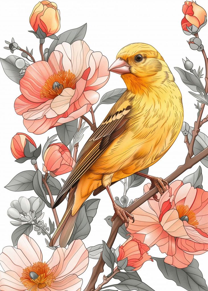 Plakat 21x29,7cm Frühlingssänger