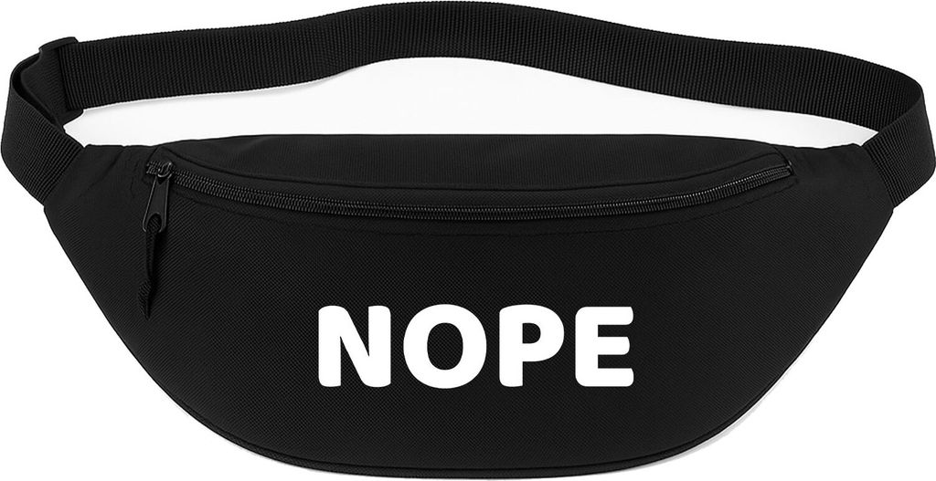 Huuraa Bauchtasche Nope Schriftzug 2,5 Liter Black Polyester Crossbody Bag Geschenkidee