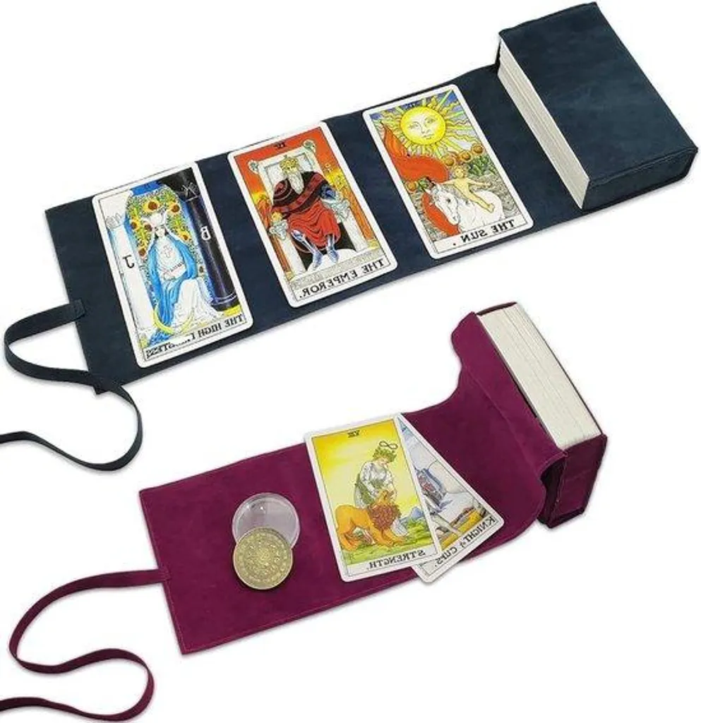 Pochons de tarot en velours et pièce de décision - Lot de 3 pièces