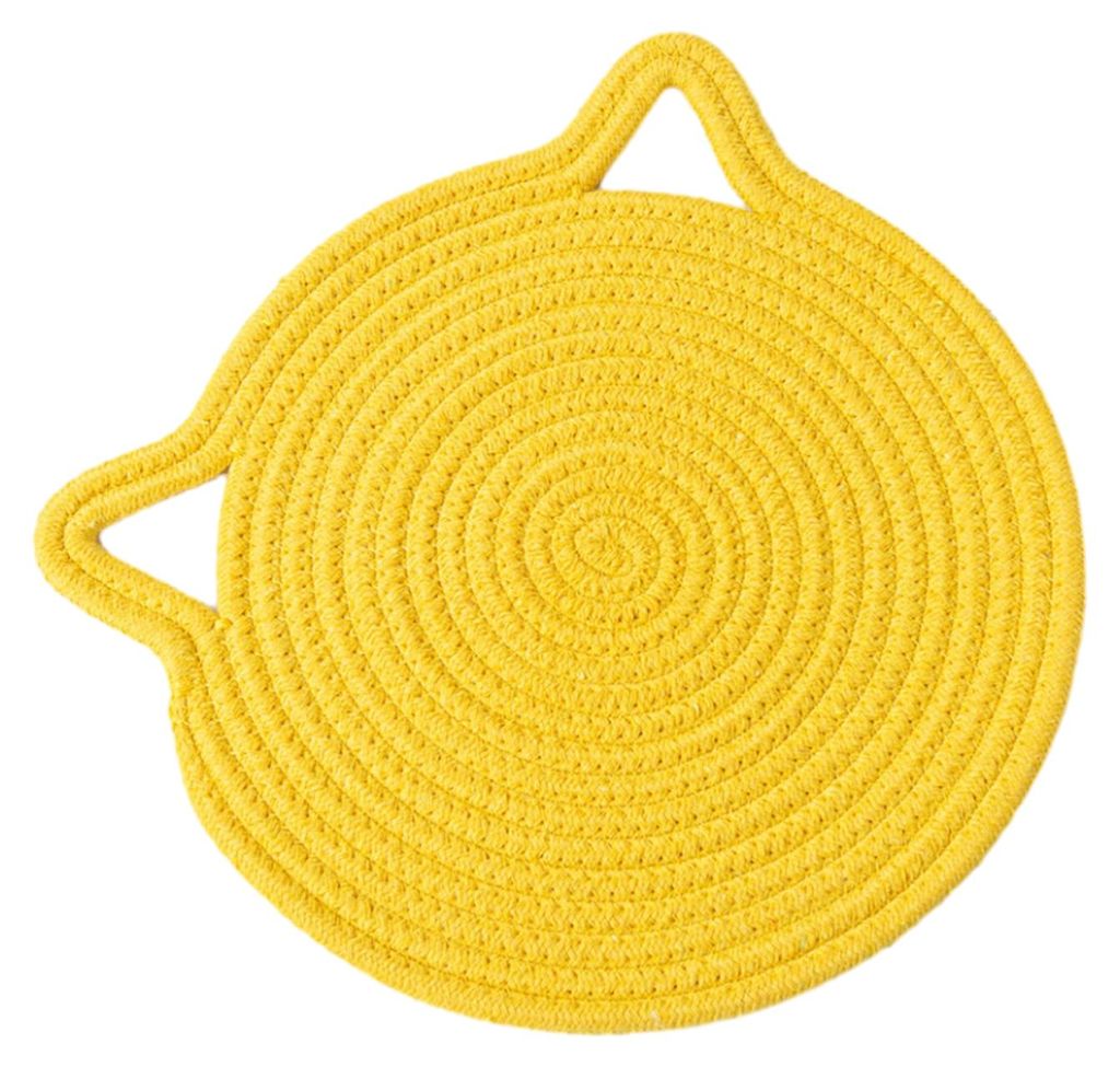 Tischset mit Katzenohren-Motiv aus Baumwolle, handgewebt, hitzebeständig, rutschfest, saugfähig, niedliche Küchendekoration für Esszimmer und Z...