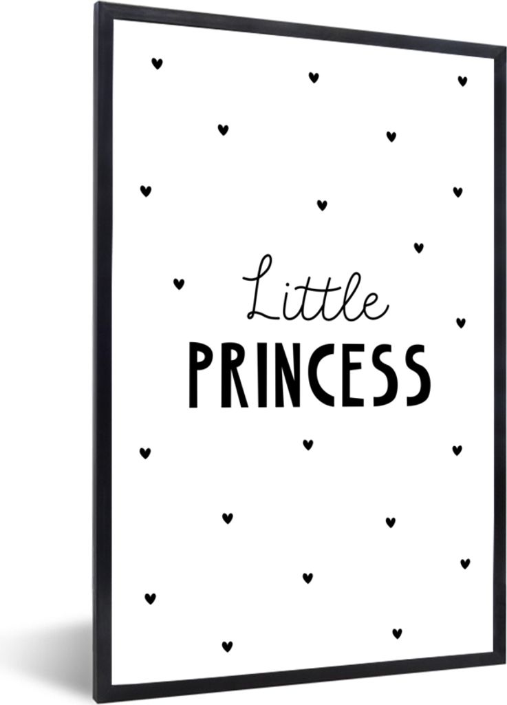 MuchoWow Gerahmtes Poster Sprichwörter - Kleine Prinzessin - Mädchen - Prinzessin - Zitate 60x90 cm - Poster mit Schwarzem Bilderrahmen Wandpos...