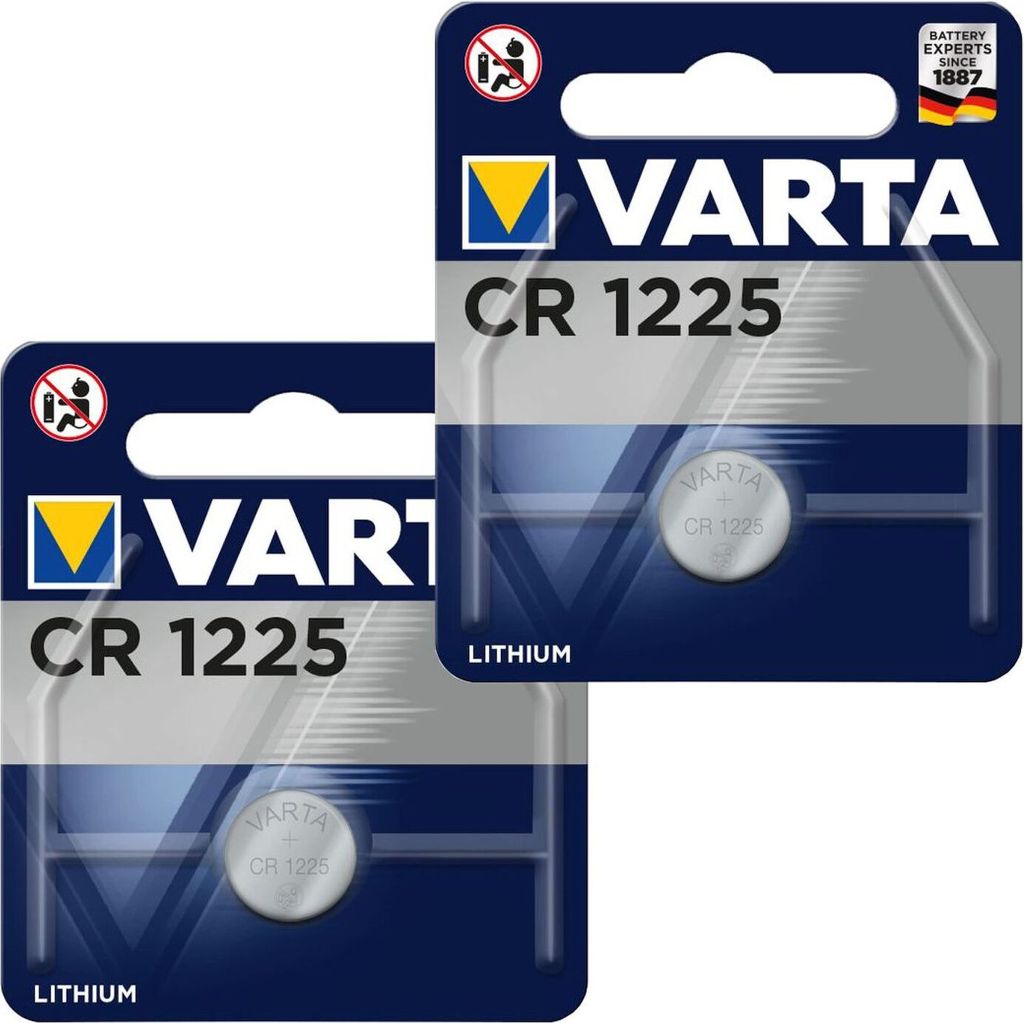 2x Lithium Knopfzelle, Batterie Varta CR1225 2x 1er Blister