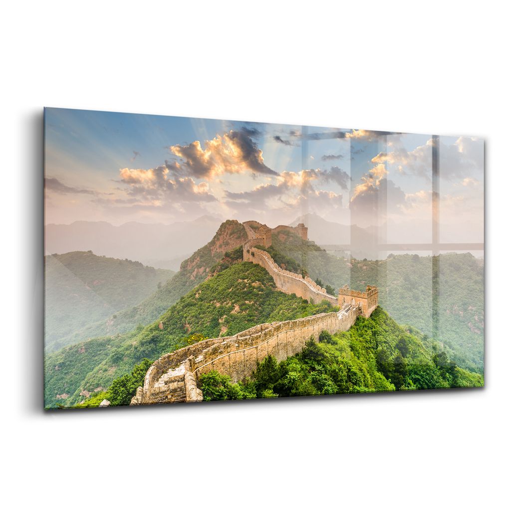 Glasmalerei - dekorative Malerei - moderne Malerei - 140x70 - Chinesische Mauer