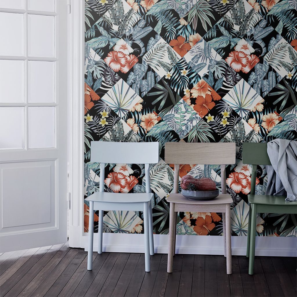 Coloray Fototapete 416x254 cm Vlies-Fototapete - Patchwork-Blumen