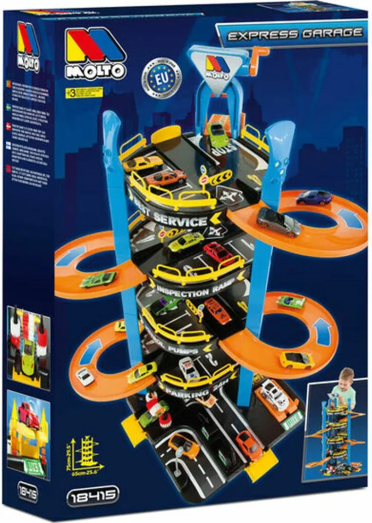 Garage Moltó à 3 Niveaux 57 x 56 x 75 cm - Circuit de Voiture Enfant