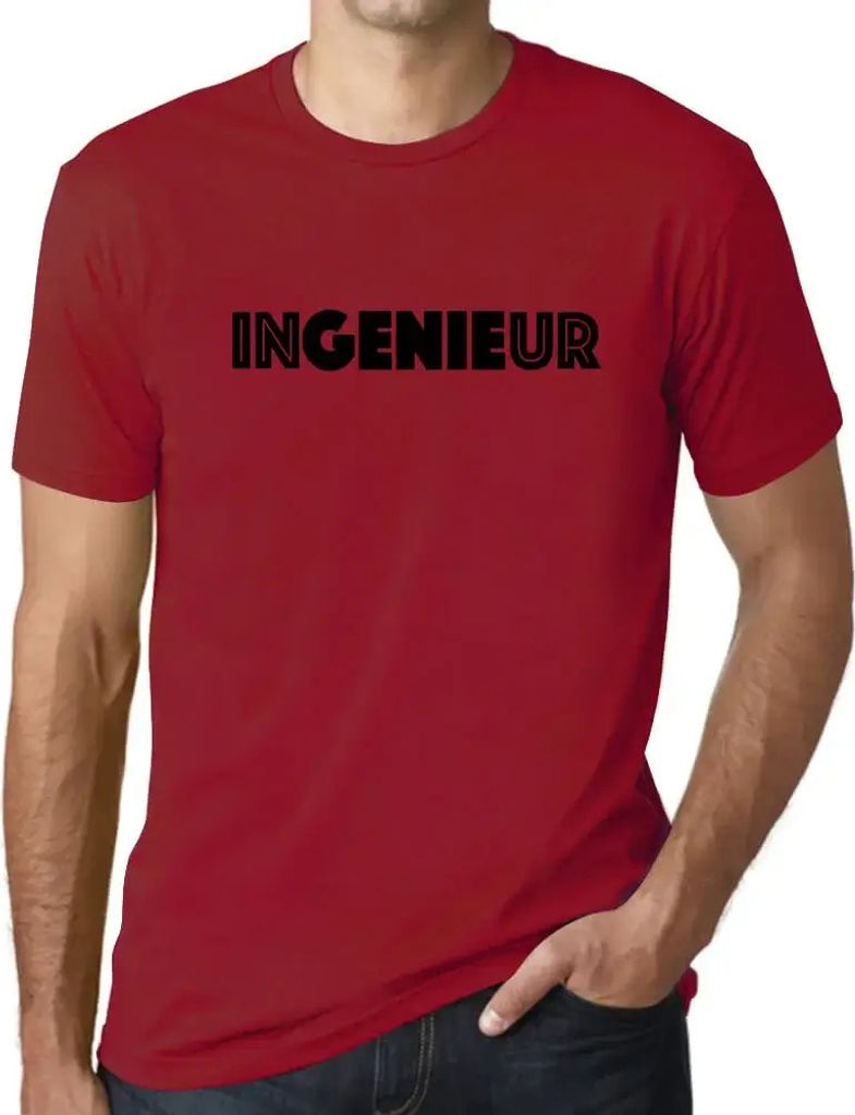 Herren Grafik T-Shirt Ingenieur - Genie Technik Studium Öko-Verantwortlich Vintage Jahrgang Kurzarm Lustige Druck Geburtstag Geschenk Mann