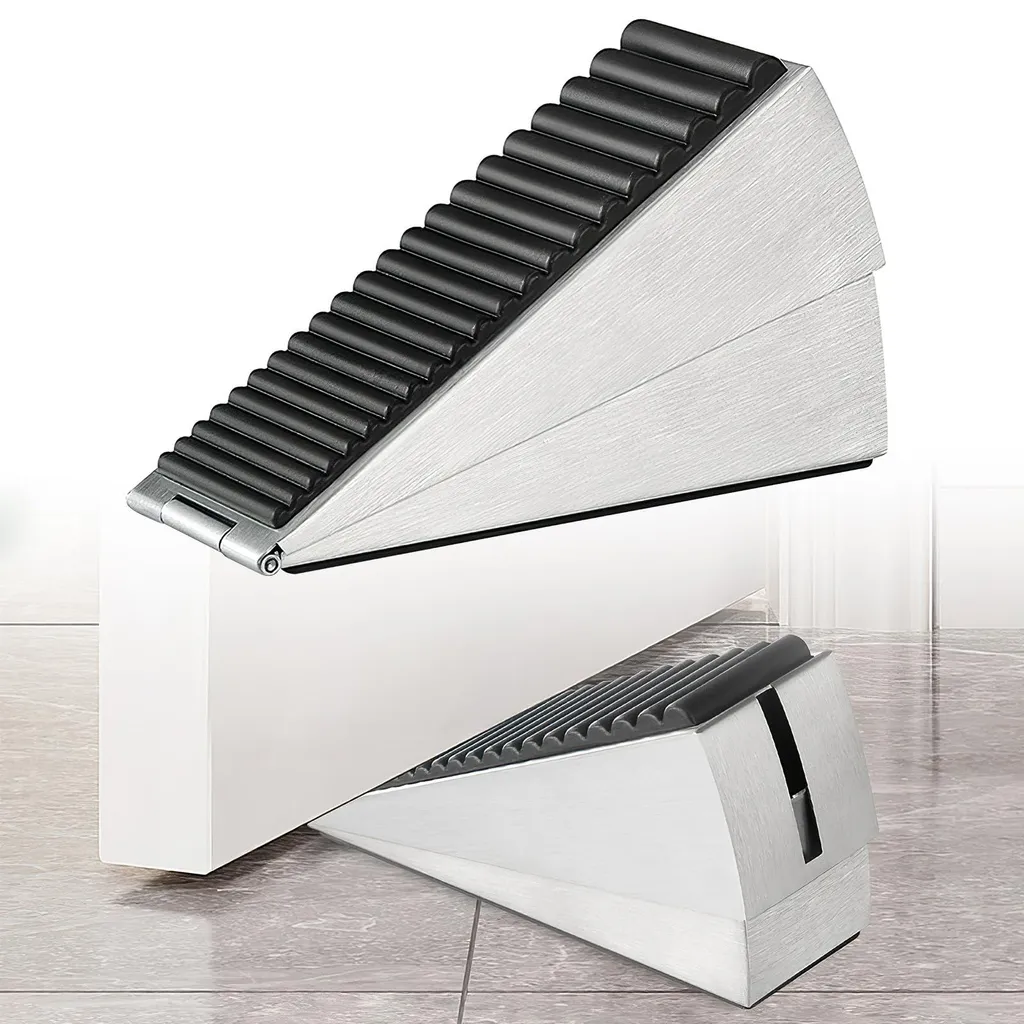 Butée de porte à ressort en caoutchouc noir cale haute 76mm flexible