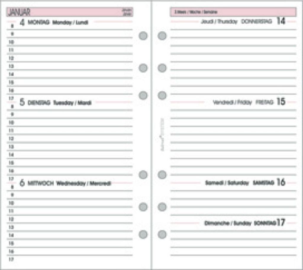 bind® 260226 Calendario settimanale di ricambio - A6, 1 Immagine del prodotto 