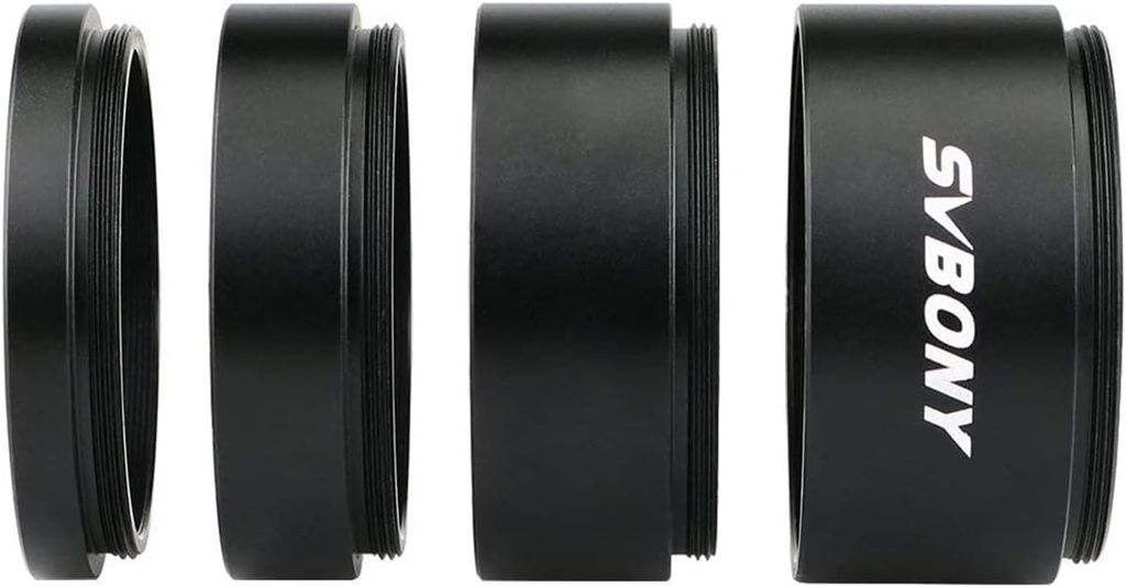 Svbony SV119 2" Verlängerungsrohr Set 5mm 10mm 15mm 30mm M48x0.75 zur Verlängerung der Brennweite in der Astrofotografie
