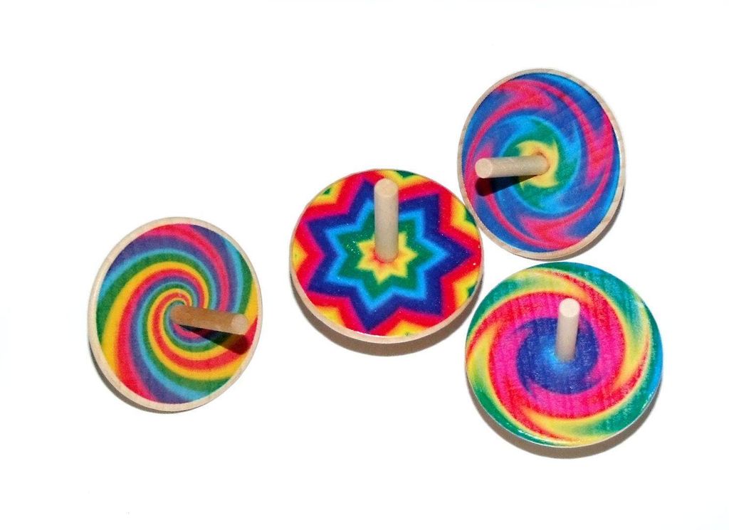 Holzspielzeug Holzkreisel bunt BxLxH 40x40x45mm NEU