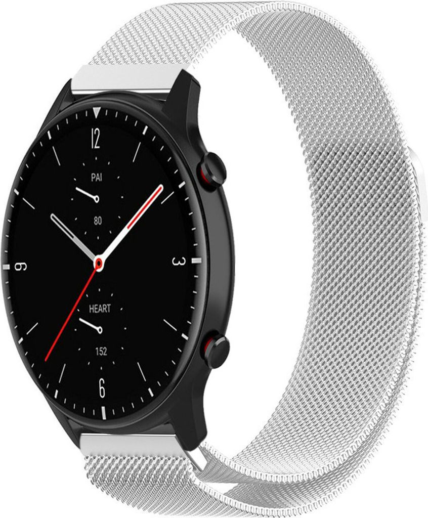 Strap-it Milanese Armband - Kompatibel mit Amazfit GTR 2 Armband Ersatzarmband Edelstahl - Armband mit Magnetverschluss - Hochwertiges Material - f...