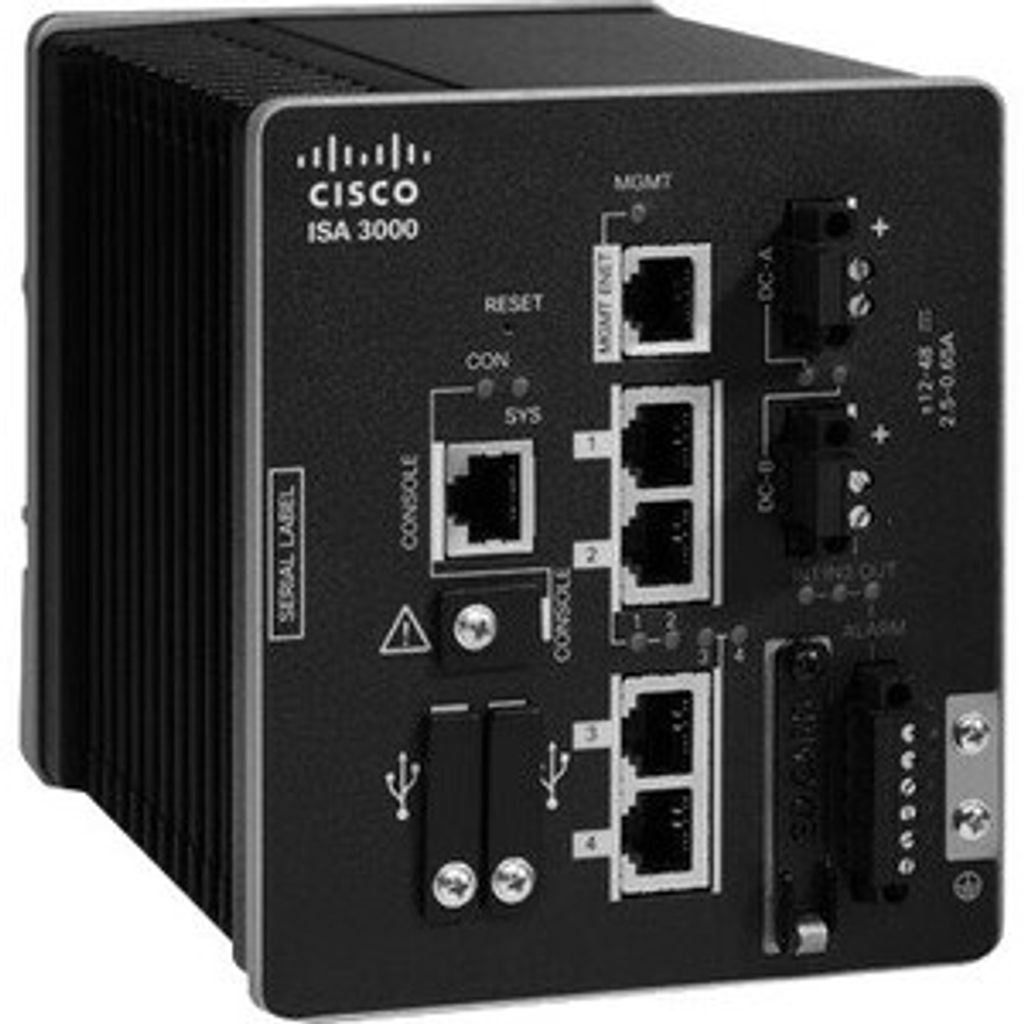Cisco ISA-3000-4C-K9, 2 Gbit/s, 8000 MB, 398130 h, Kabelgebunden, RJ-45, 16000 MB