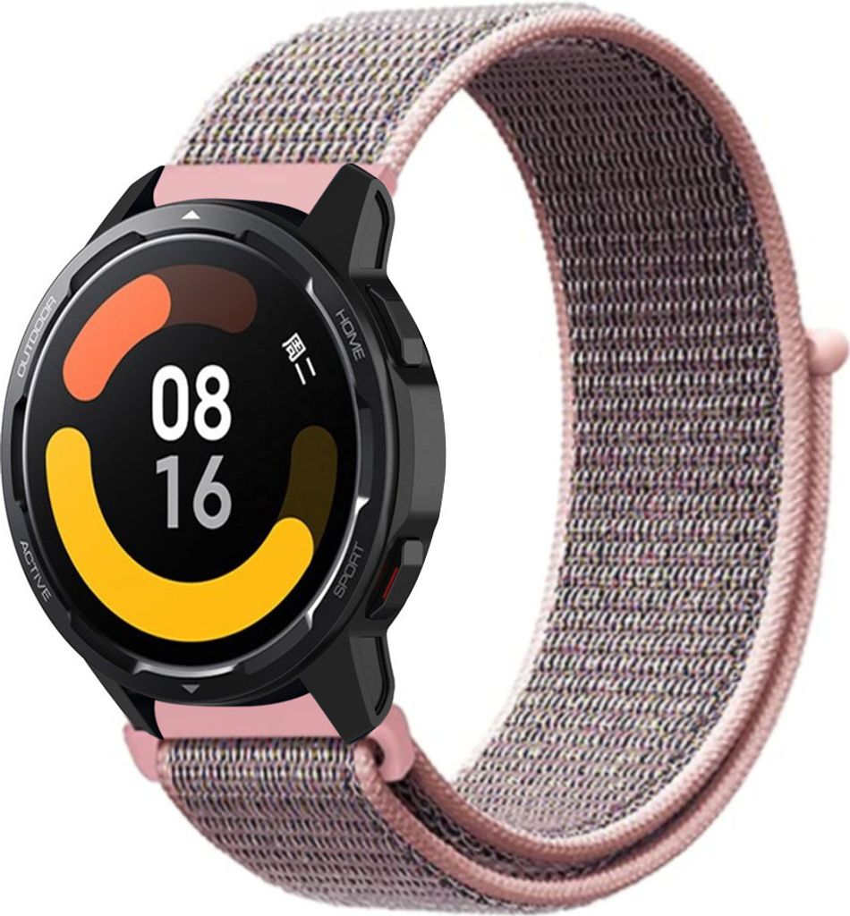 Strap-it Xiaomi Watch S1 Nylonarmband (Rosa Sand)