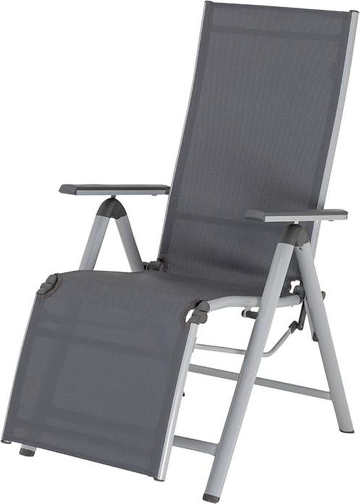 FLORABEST Relaxsessel Alu grau 7-fach verstellbar Garten Hochlehner klappbar