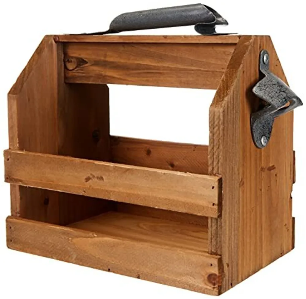 Portabottiglie Legno Chiaro con Apribottiglie Metallo - Stile Nordico - 9