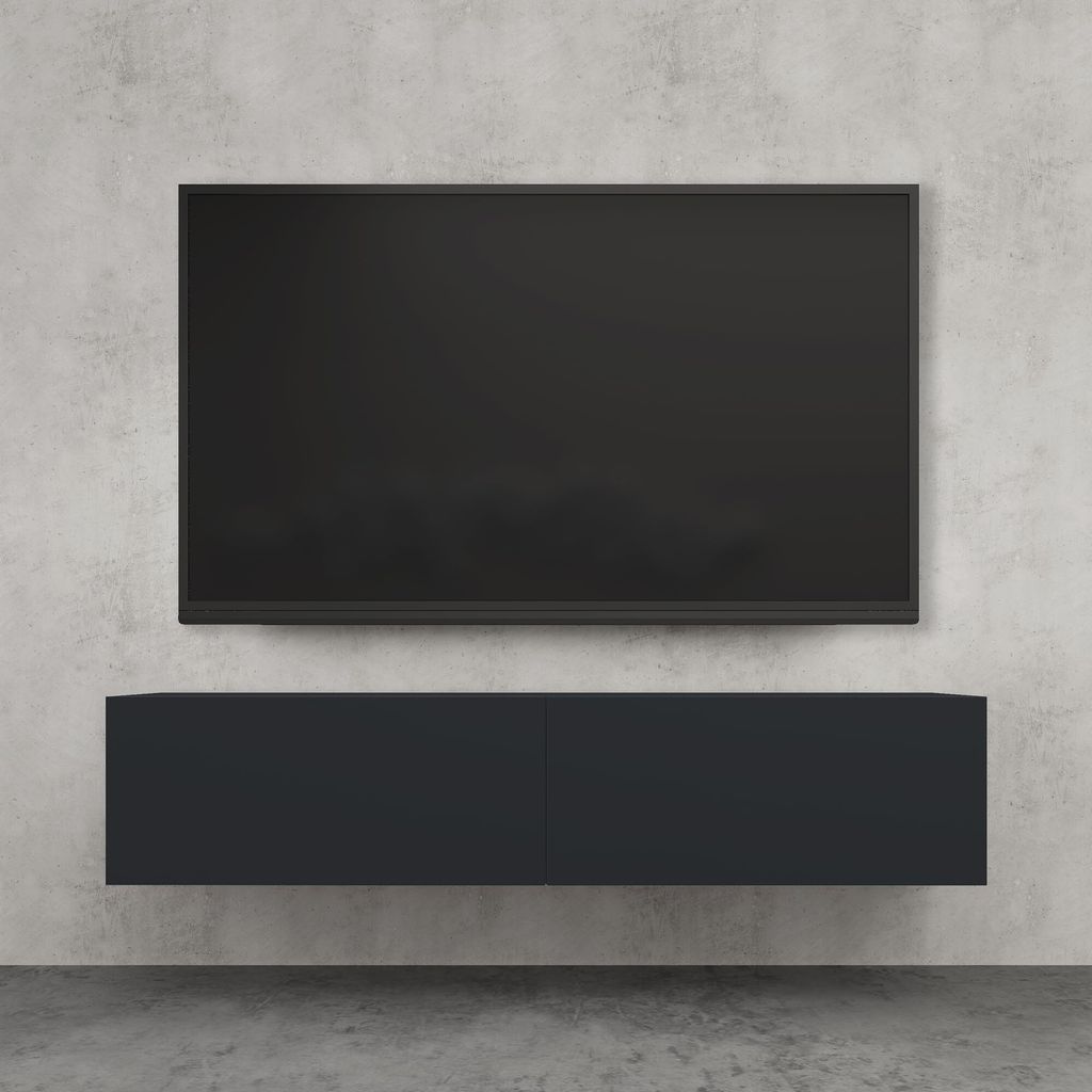 doporro TV Lowboard hängend Fernsehschrank Wohnzimmer | TV-Schrank hängend Fernsehtisch Hängeschrank 140cm Fernsehschrank02