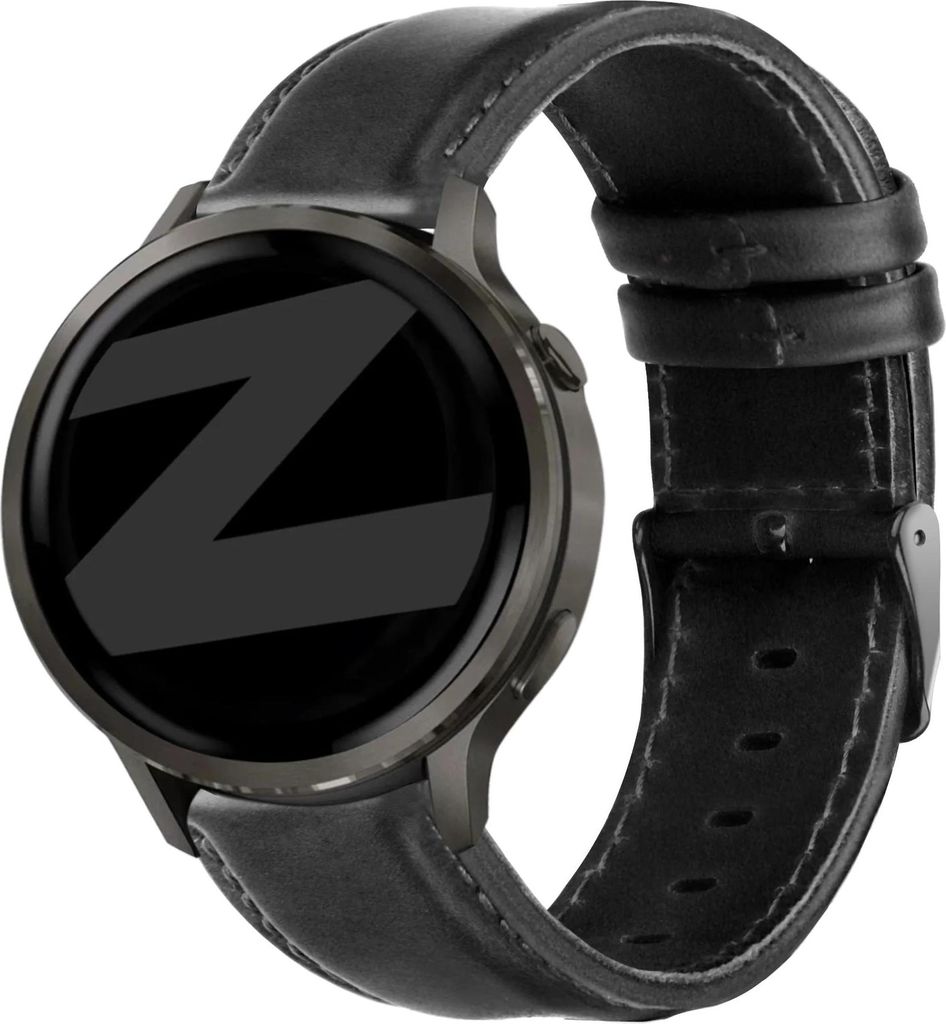 Bandz Lederband 'Classic' (22mm) - Geeignet für Garmin Vivoactive 4 / Garmin Venu 2 / Garmin Venu 3 / Garmin Forerunner 255 / Garmin Forerunner 26...