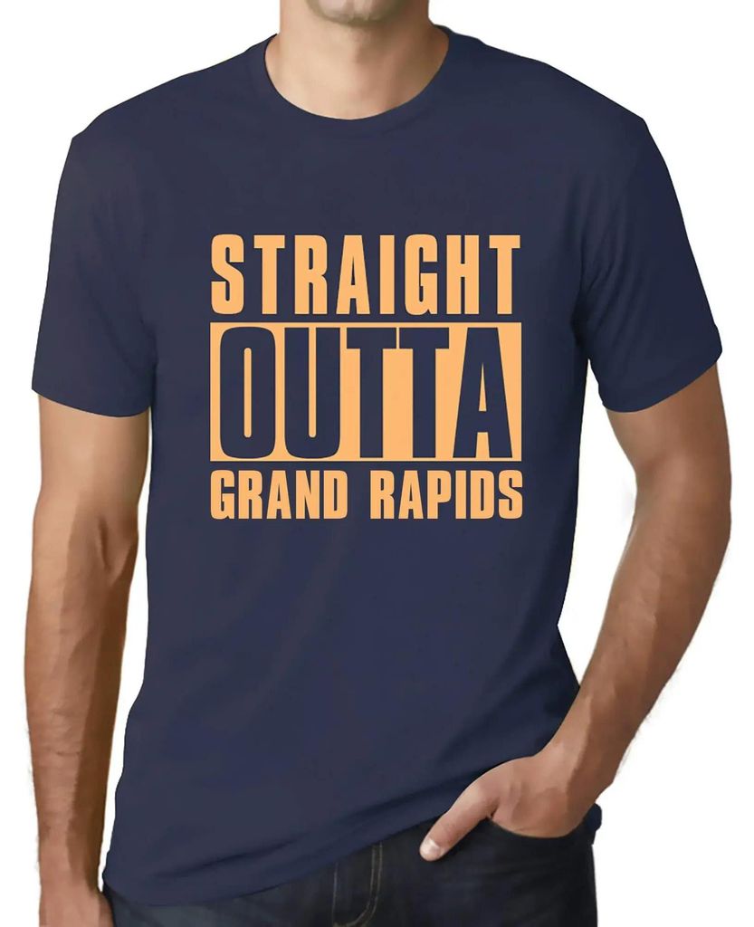 Herren Grafik T-Shirt Direkt aus Grand Rapids – Straight Outta Grand Rapids – Öko-Verantwortlich Vintage Jahrgang Kurzarm Lustige Druck Geburt...