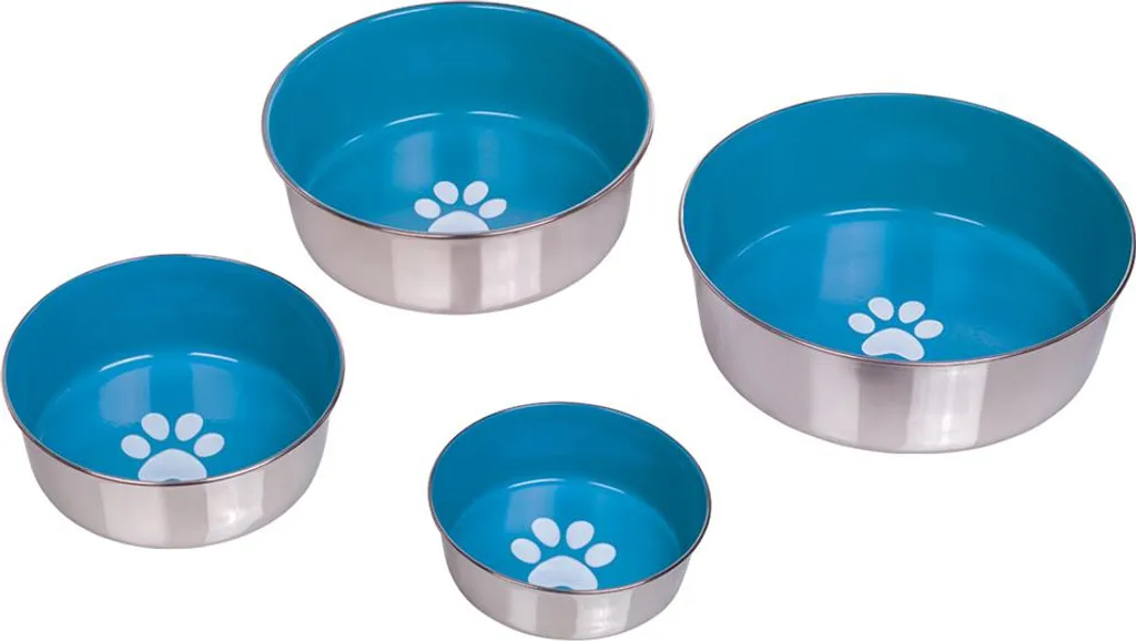 Écuelle Chien Inox Antidérapante Nobby Heavy Paw 2,7 Litres Bleu Ciel