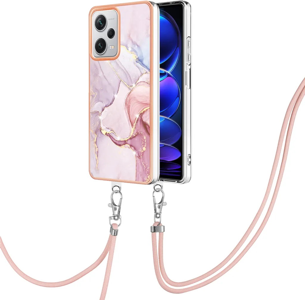 Custodia Tracolla Redmi Note 12 Pro+ Oro Rosa | Protezione Totale TPU