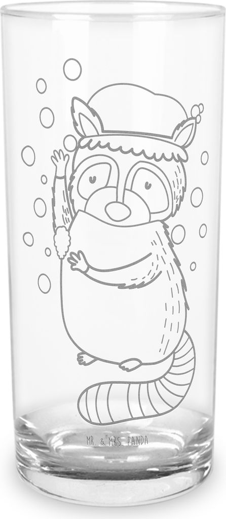 Mr. & Mrs. Panda Glas Waschbär 200 ml - Transparent - Geschenk, Waschen, Cocktailglas, Fröhlich, Tumbler, Lustige Sprüche, Seifenblasen, Trinkgl...