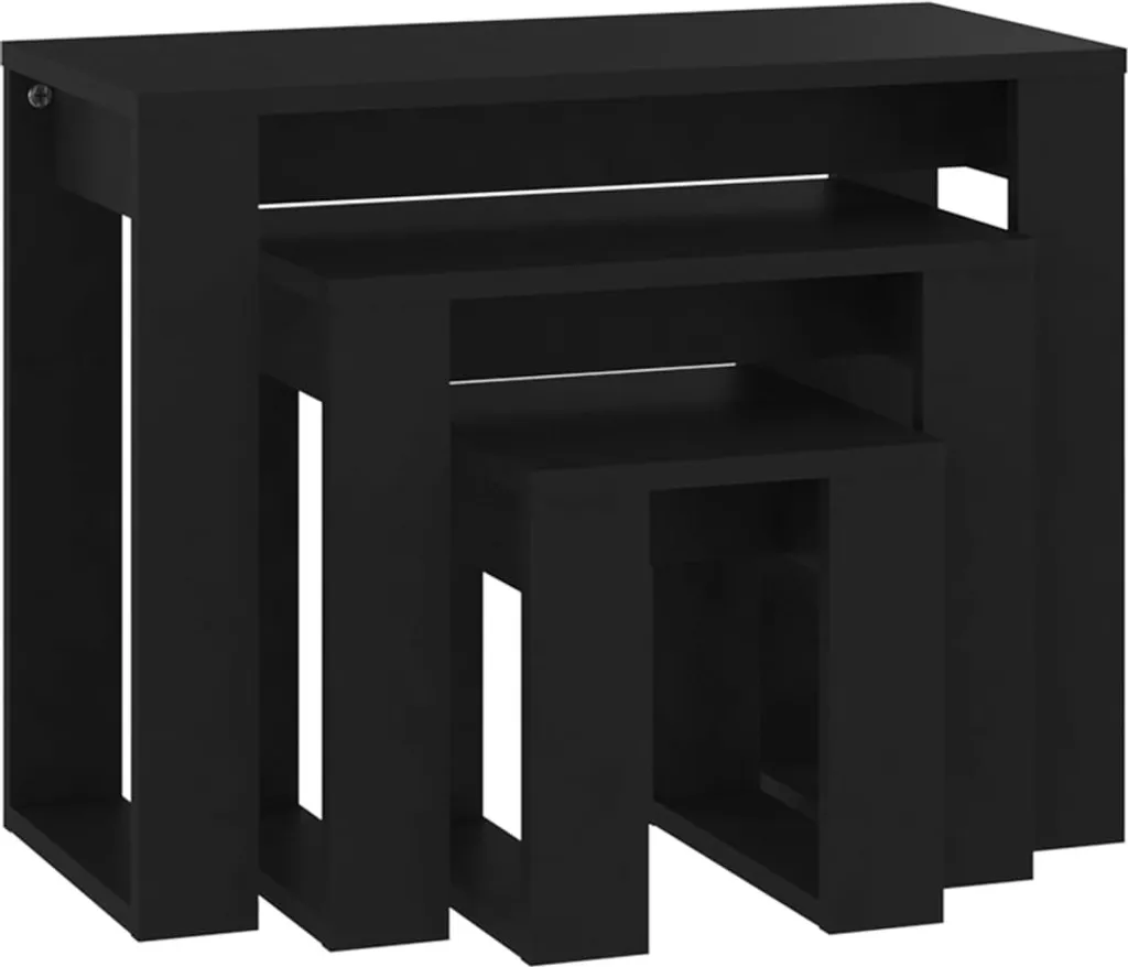 Set 3 Tavoli Legno Nero per Tutta la Famiglia | Pratici e Sicuri