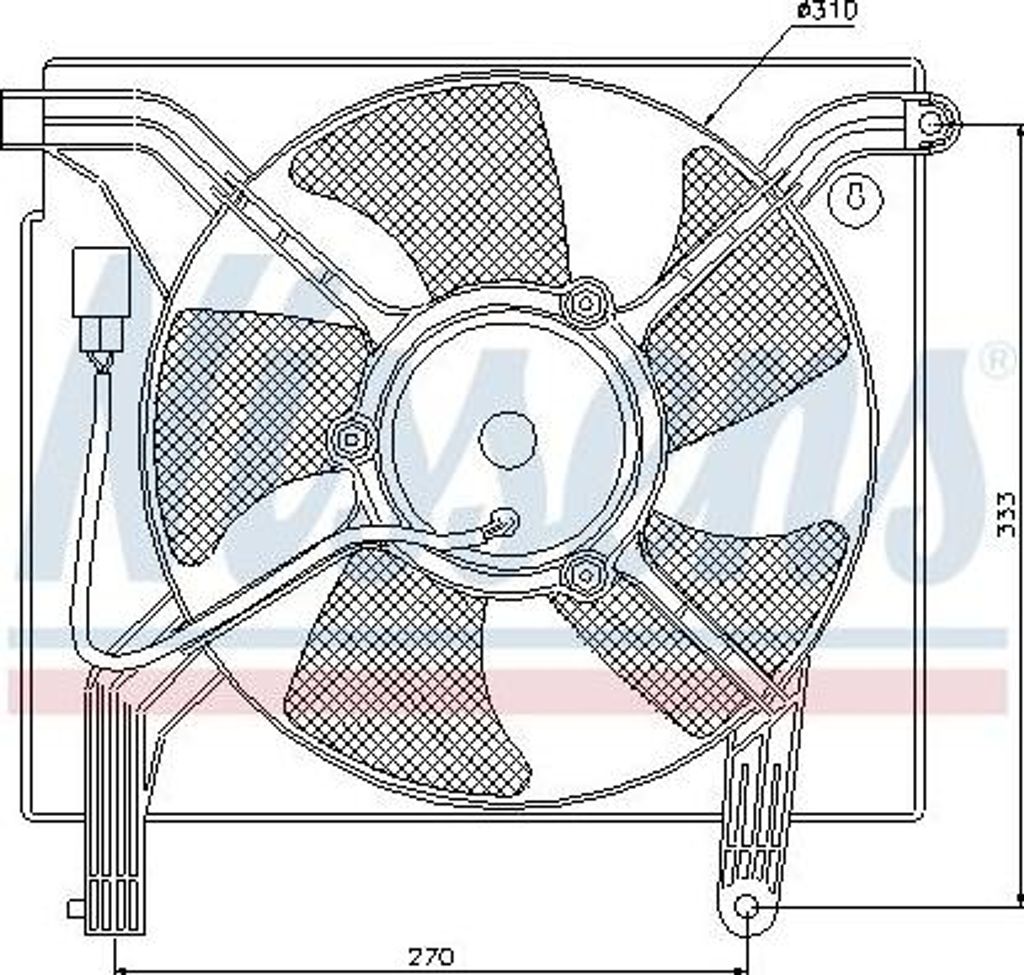 NISSENS 85361 Kühlerlüfter OE 96181889 kompatibel mit Nubira