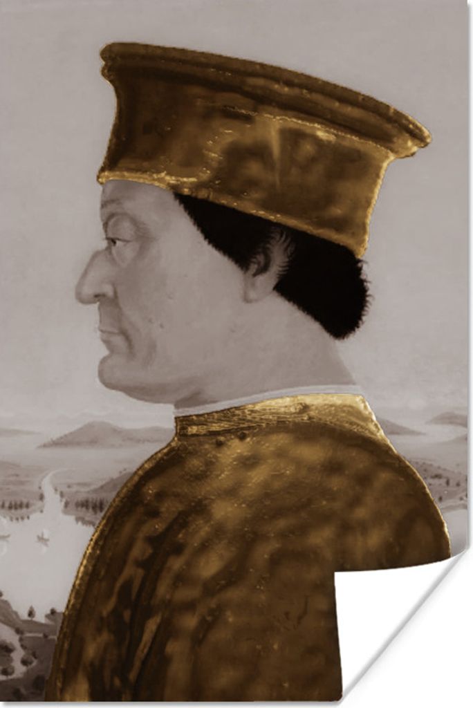 MuchoWow Poster Federico da Montefeltro - Piero della Francesca - Gold 20x30 cm - Papierdruck