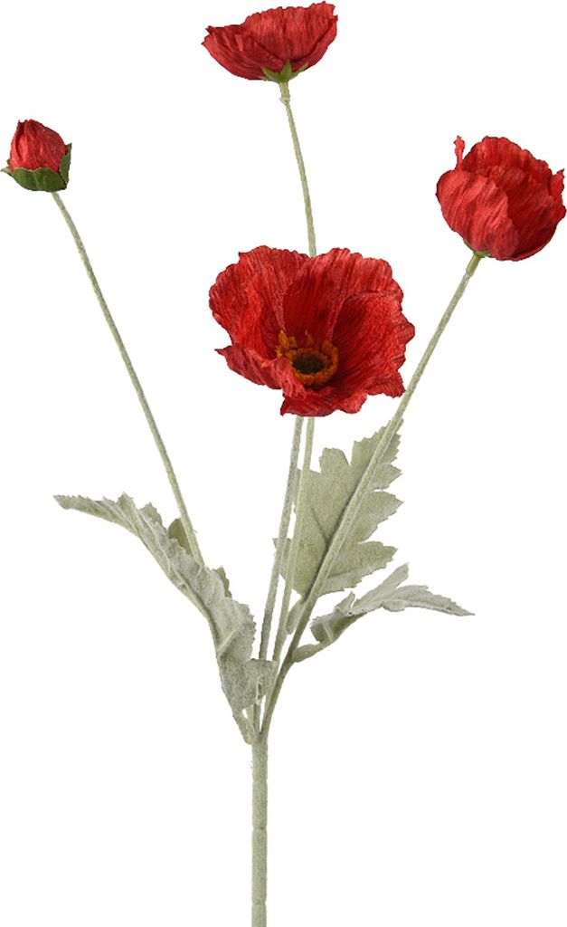 Künstliche Mohnblume mit Stiel 14x63cm Rot Produktbild 
