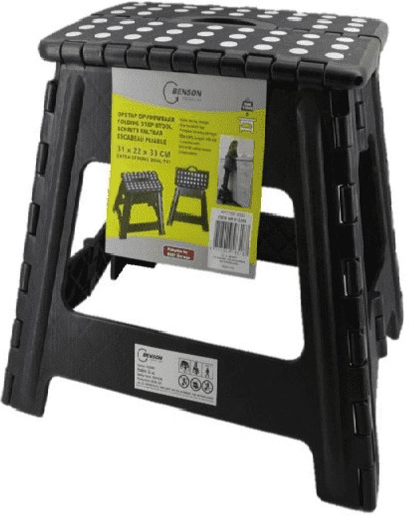 Benson 12200 Klapptritt Trittstufe Klapphocker 31x22x33 cm Badhocker Hocker Camping 150kg