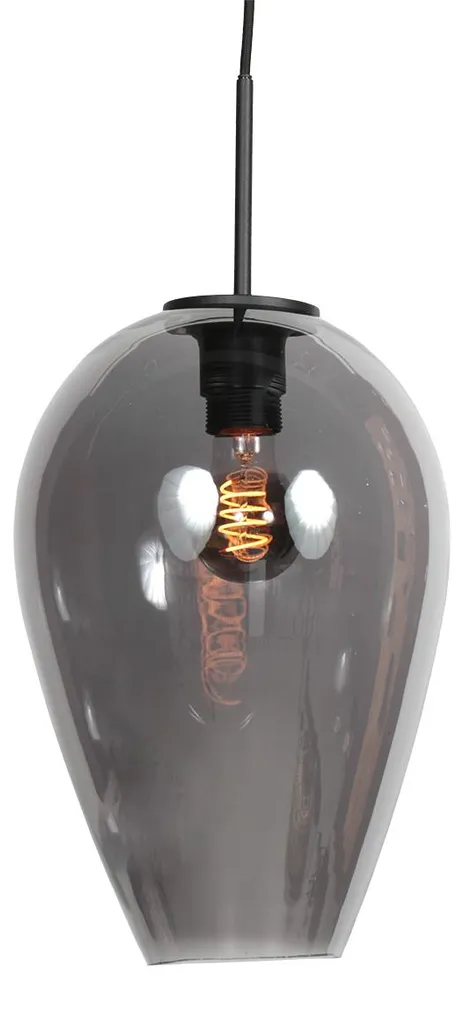 Suspension Moderne Anti-Éblouissement Verre Fumé et Noir HaloSwap E27