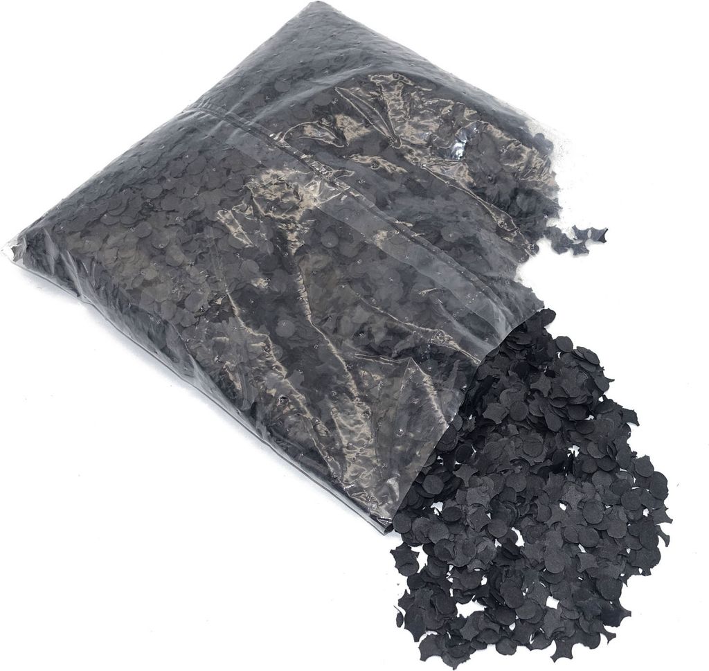Konfetti in Schwarz, 100g Packung, mit einer Stückgröße von Produktbild 