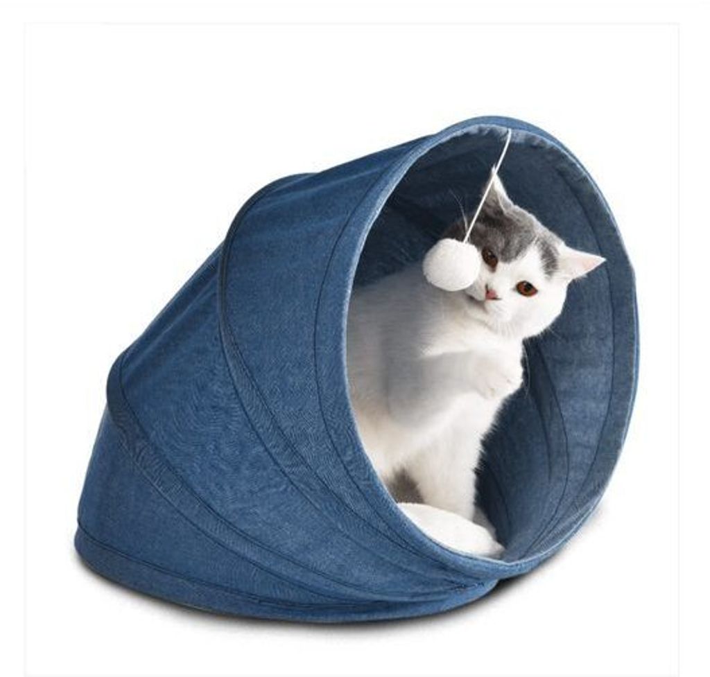 Purpurra Tierbett Höhle und Bett 2-IN-1 für Hund und Katze