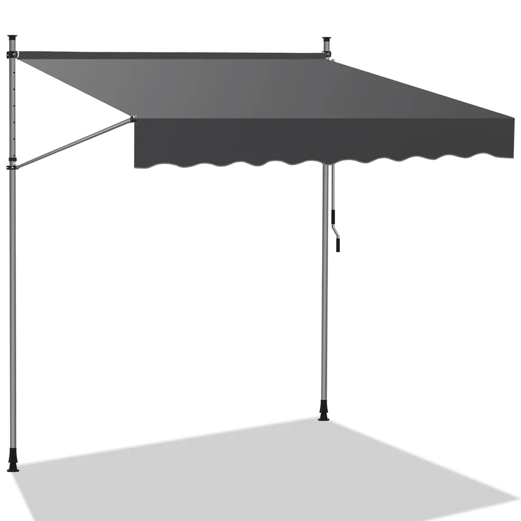 Tenda da Sole Jiubiaz 2.5m Grigio | Eleganza Estiva Senza Trapano