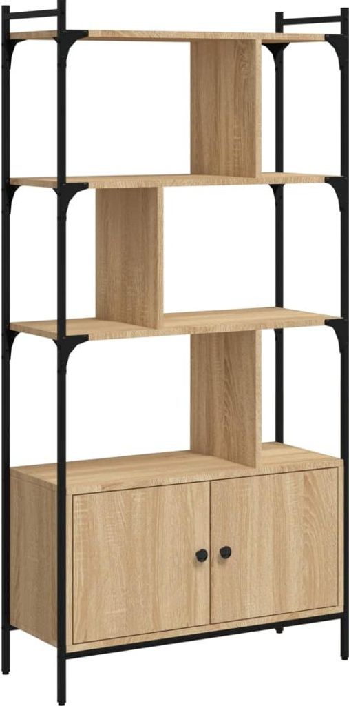 vidaXL Bücherregal mit Türen Sonoma-Eiche 76,5 x 30 x 154,5 cm Holzwerkstoff