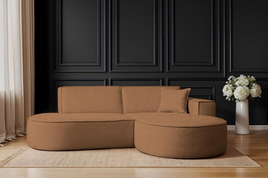 Kaiser Möbel Ecksofa Designer MODENA STUDIO stoff Artico Rust Rechts