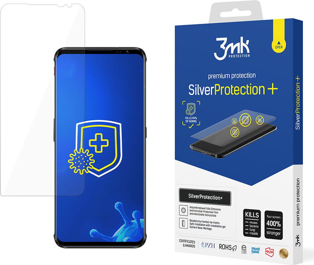 3mk Display Antimikrobielle Schutzfolie SilverProtection+ für ZTE Nubia Red Magic 6 5G 0,21mm Self-Heal