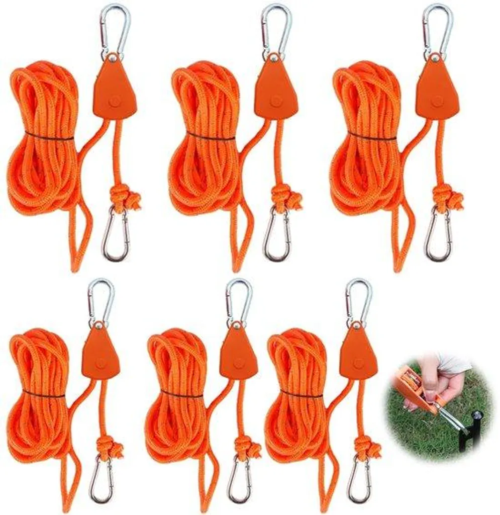 Poulies à mousqueton 4 mm avec cordes de guidage réfléchissantes 5 m