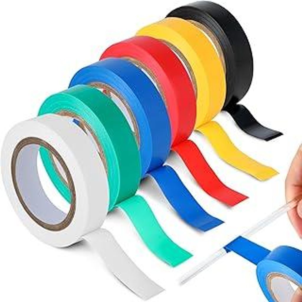 6er Pack isolierband farbig set, electrical tape, 16 mm x 15 m, insgesamt 90 m, wasserfestes klebeband, Ideal zum Spleißen von Draht- und Kabeliso...