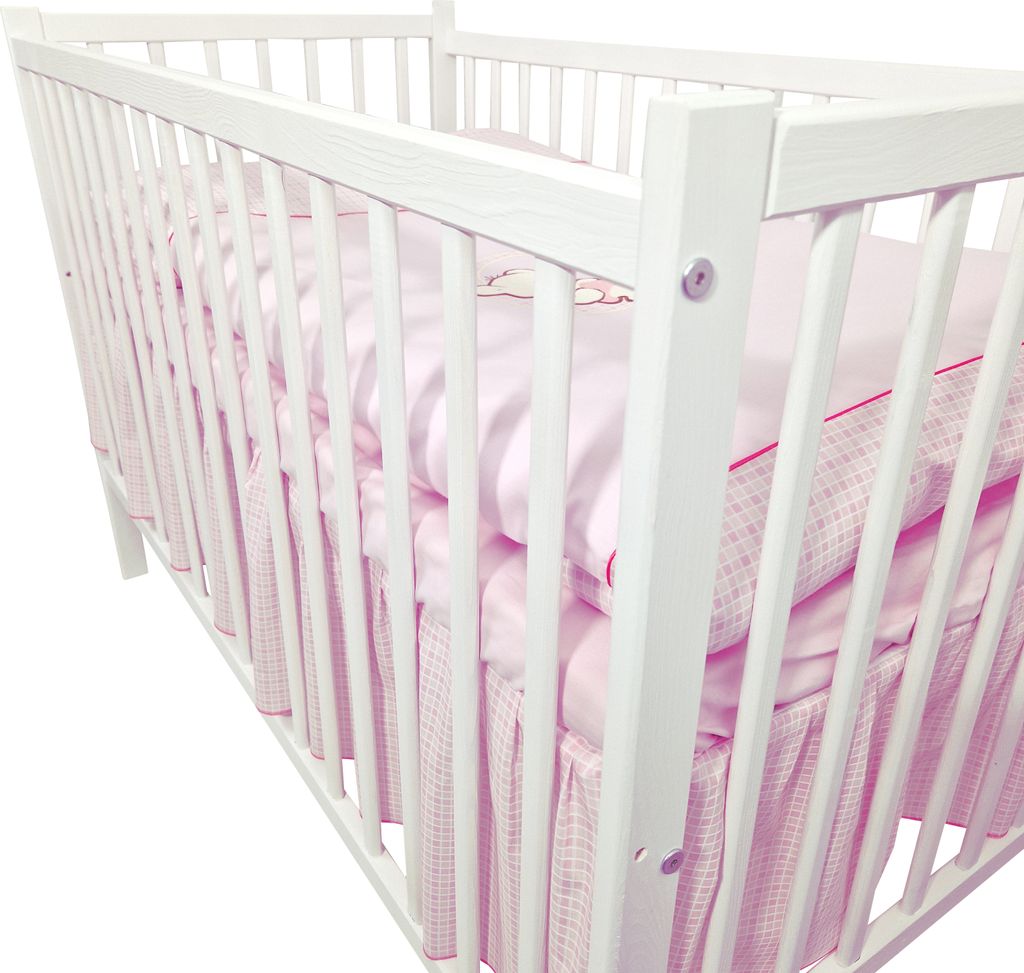 Bello24 Babybett Komplett Set 16-teilig Mit Matratze - Massivholz Elefanten Design Grau