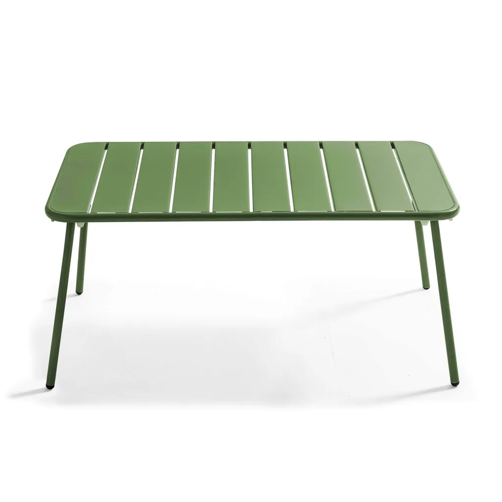 Table basse de jardin résistante à la rouille vert cactus en acier