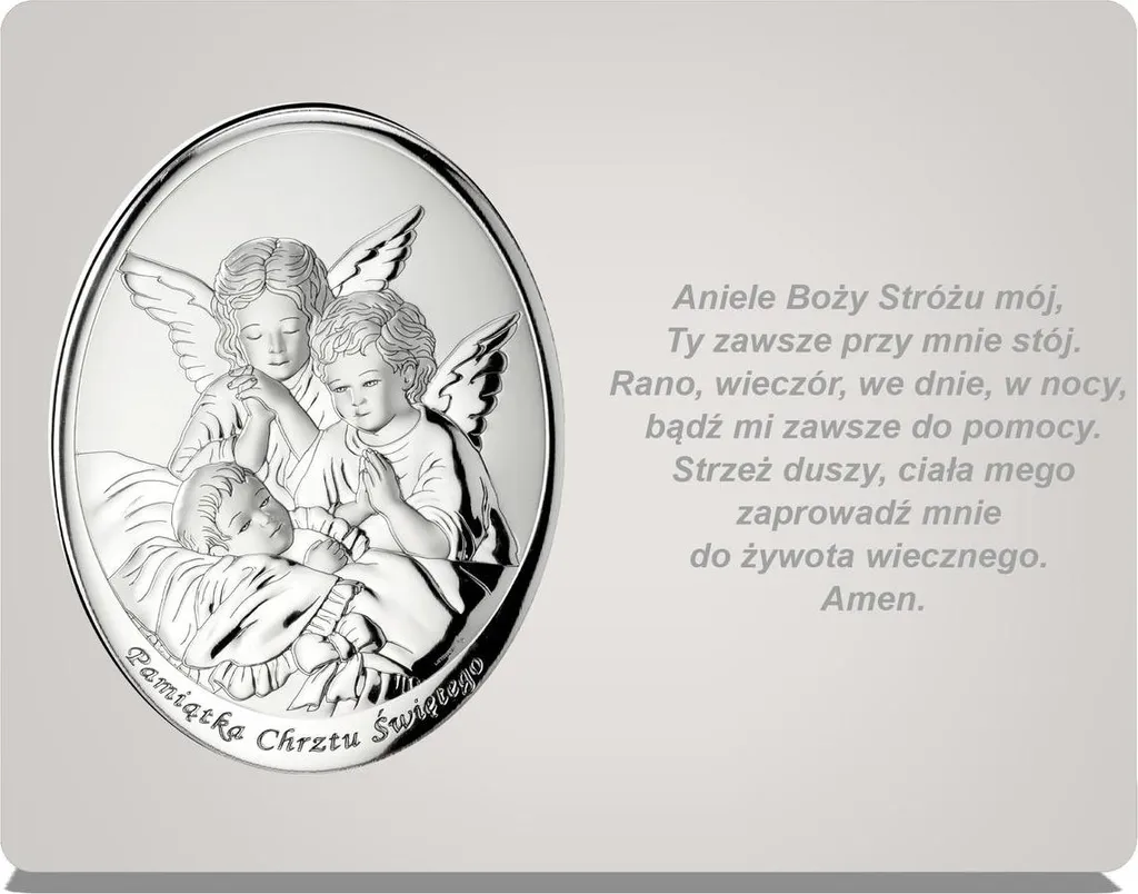 Cadeau de Baptême : Ange Gardien en Argent pour Chambre d'Enfant - 15 cm
