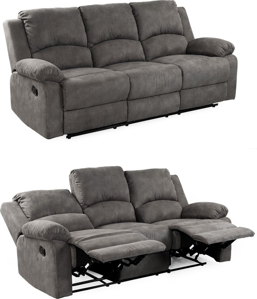 3-Sitzer-Relaxsofa Couch Liegefunktion Federkern Polster Produktbild 