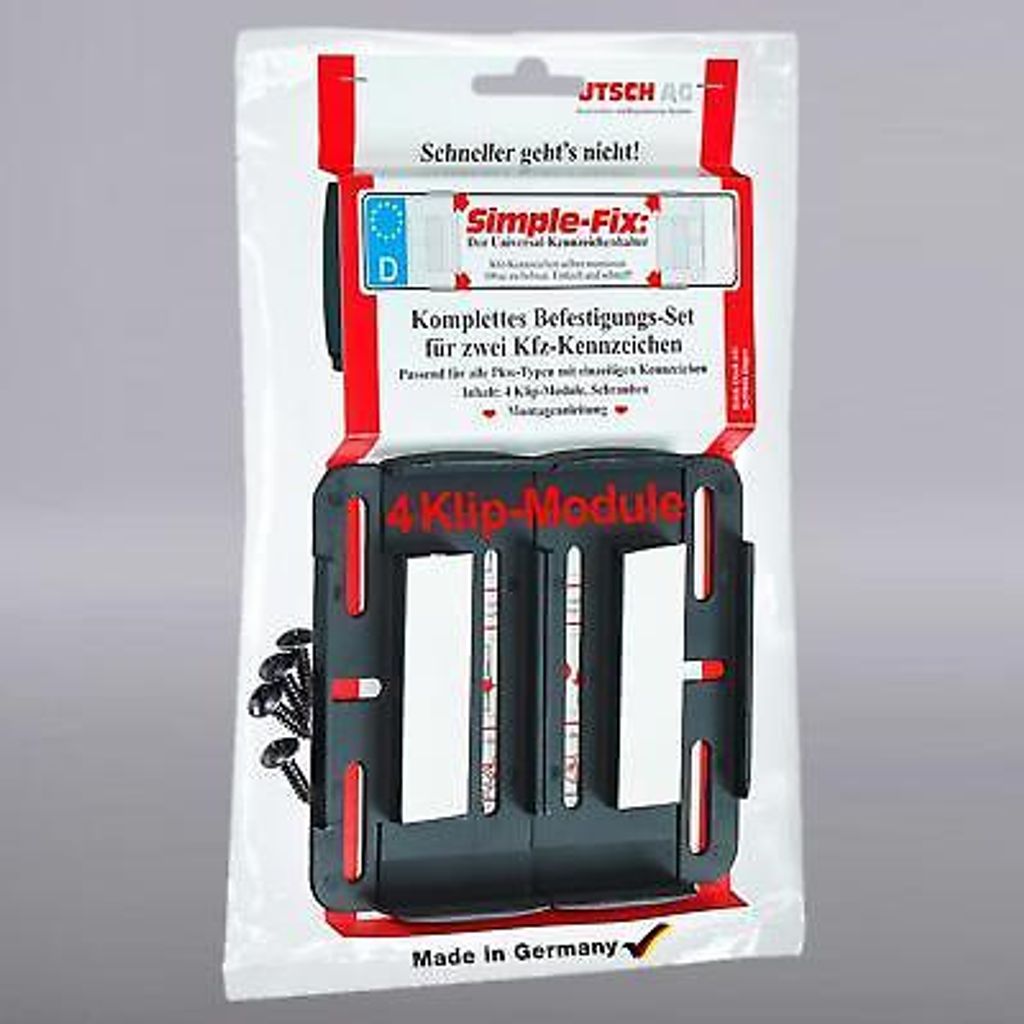 Simple Fix 2 x Rahmenlos KFZ Kennzeichenhalter Produktbild 