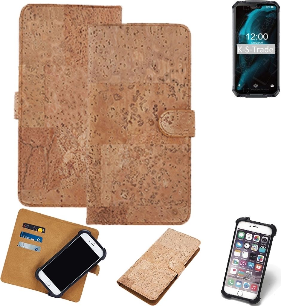 K-S-Trade Hülle kompatibel mit Doogee S68 Pro Kork Handyhülle Cover Schutzhülle TPU Case Bumper in Hellbraun, (1x)