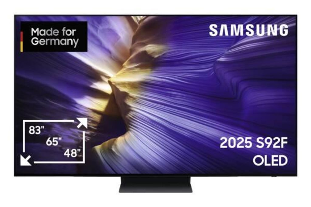 Samsung 77" OLED S92F 4K Vision AI Smart TV (2025), 195,6 cm (77"), 3840 x 2160 Pixel, OLED, Smart-TV, WLAN, Schwarz