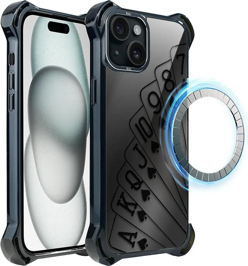 Custodia iPhone 15 IBIZU DropGuard Ultra MagSafe Mezzanotte Carte