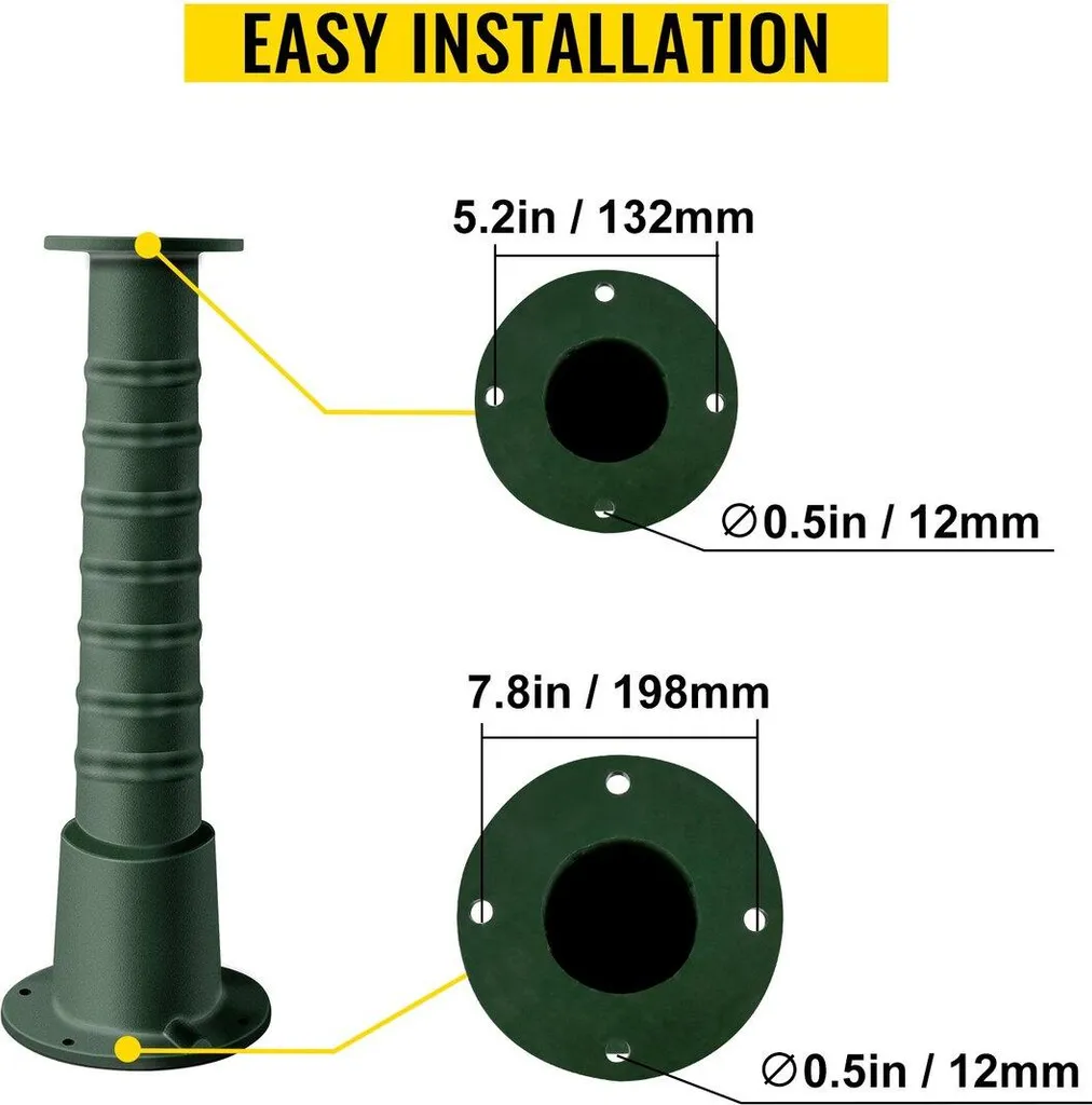Support de Pompe de Puits Fonte Verte avec Fixations Pré-percées 12mm - 5